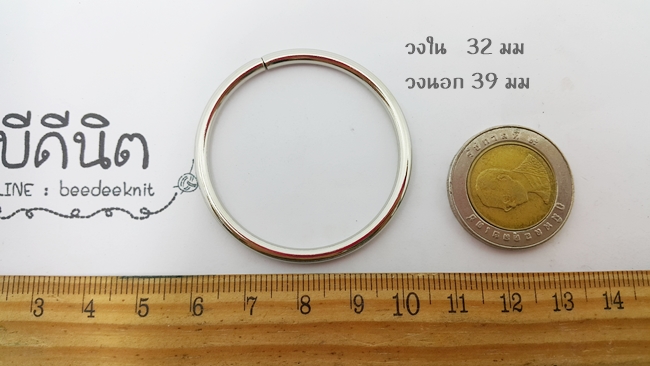 3.8cm 100ชิ้น สีเงิน ห่วงกลม (ขนาดวงใน)