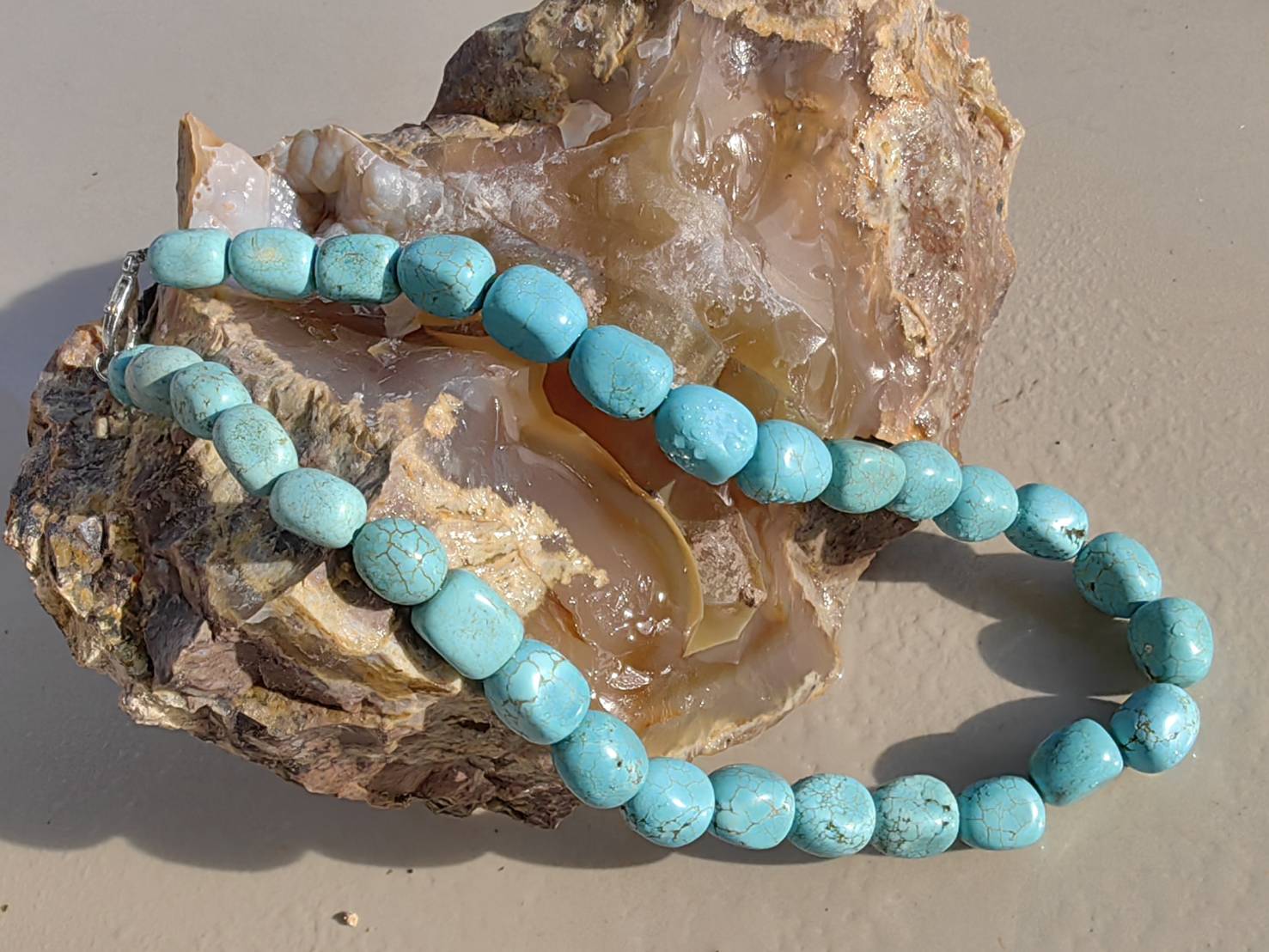 Turquoise Necklace สร้อยคอเทอร์ควอยส์ L 54cm. 800 ct.
