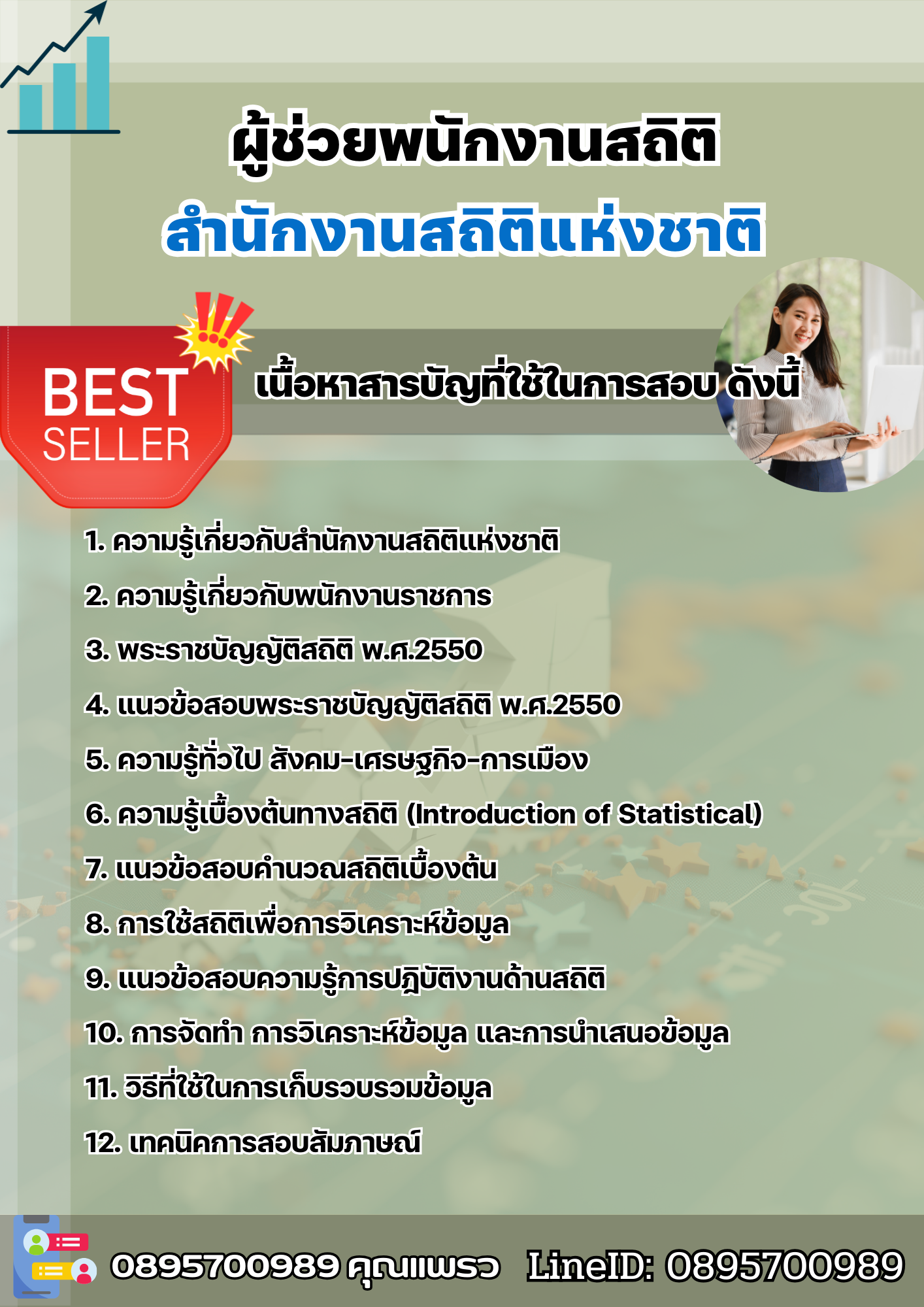แนวข้อสอบผู้ช่วยพนักงานสถิติ สำนักงานสถิติแห่งชาติ สสช. 2568