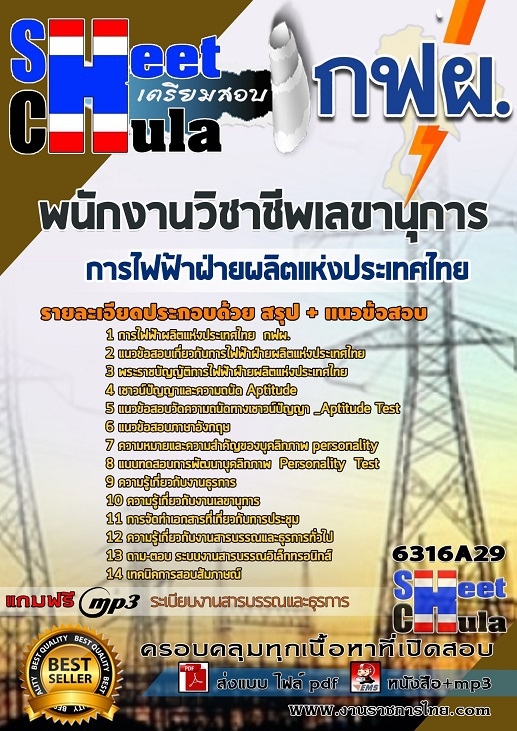 แนวข้อสอบพนักงานวิชาชีพเลขานุการ การไฟฟ้าฝ่ายผลิตแห่งประเทศไทย (กฟผ) 2568