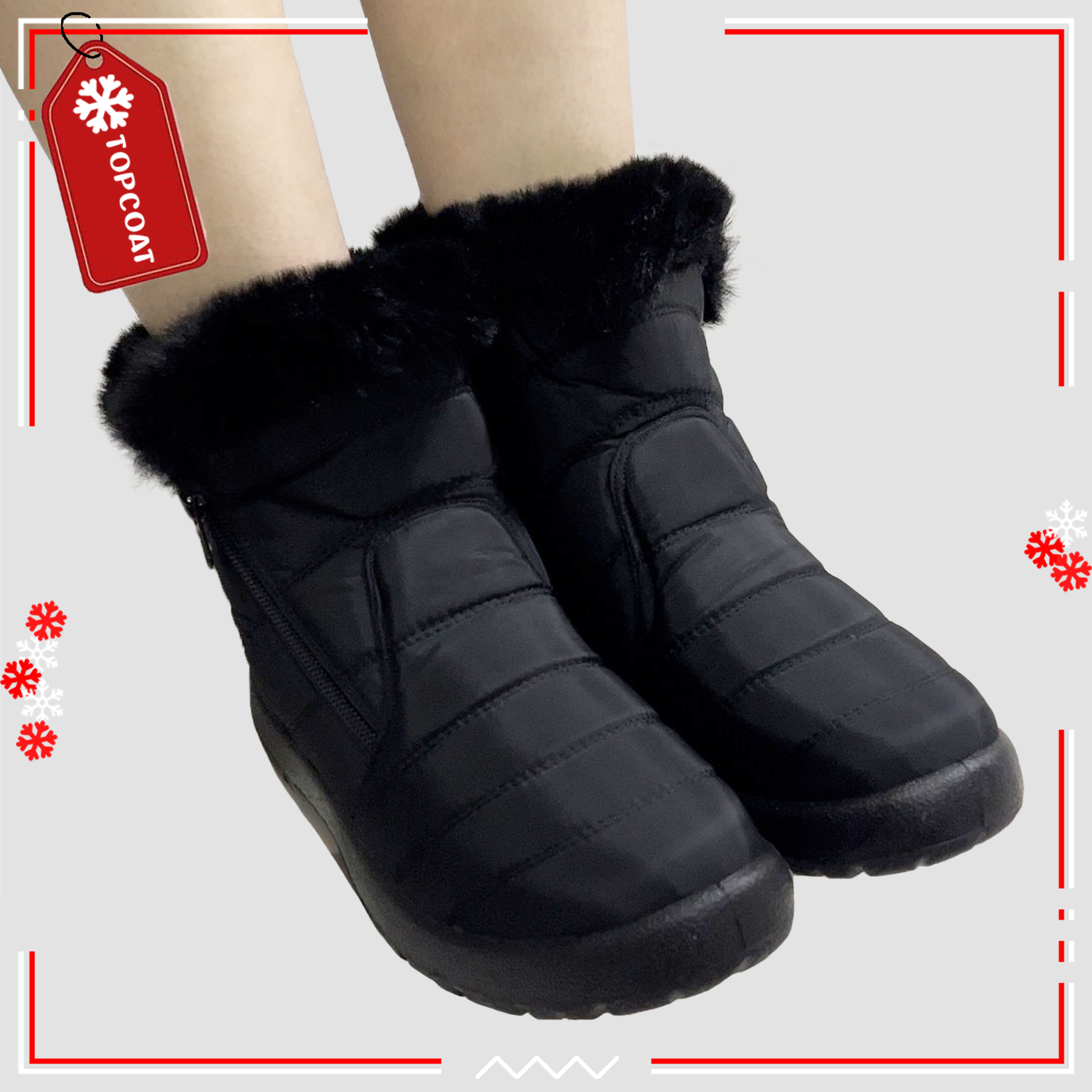 รองเท้ากันหนาวบุขนหญิง กันเปียก กันหิมะ ควรเผื่อไซส์