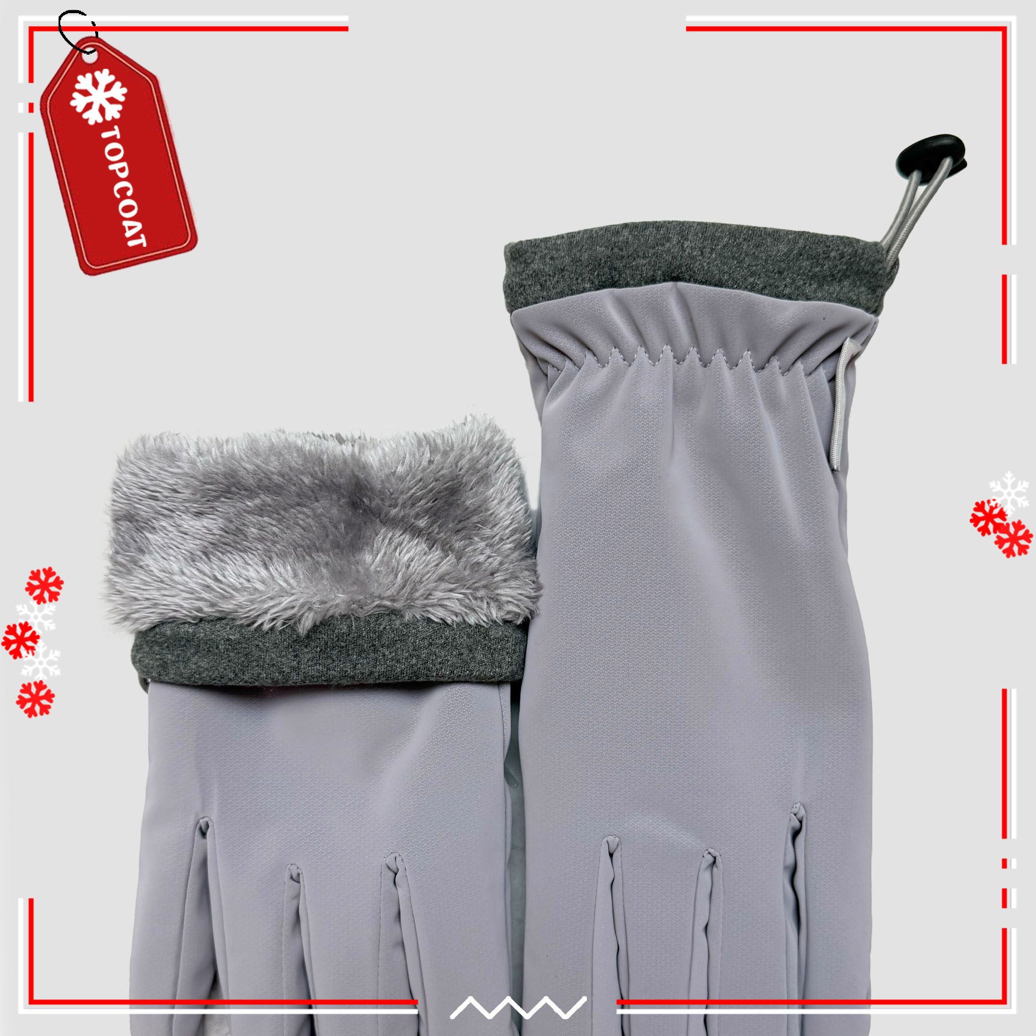 ถุงมือกันหนาวใส่เล่นหิมะ กันน้ำกันเปียกได้ มีสายปรับระดับข้อมือ ทัชสกรีนได้