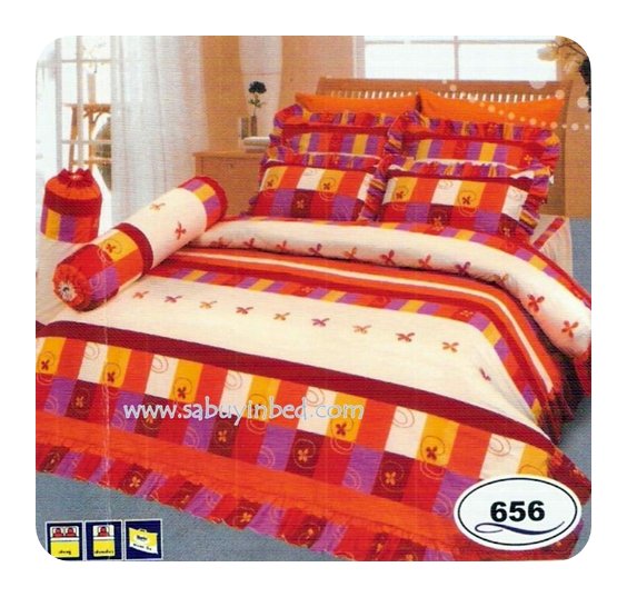 ผ้าปูที่นอน ชุดเครื่องนอน ซาติน ลายคลาสสิค 656 (สีครีม มีแซมสีแดงโทนส้ม ๆ ค่ะ)