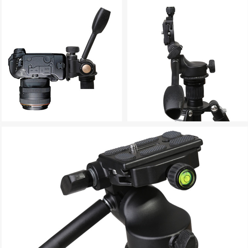 Q-08 Professional Video DSLR Camera 3-Way Fluid Tripod Monopod Head หัวแพน + Quick Release Plate 1/4" Screw