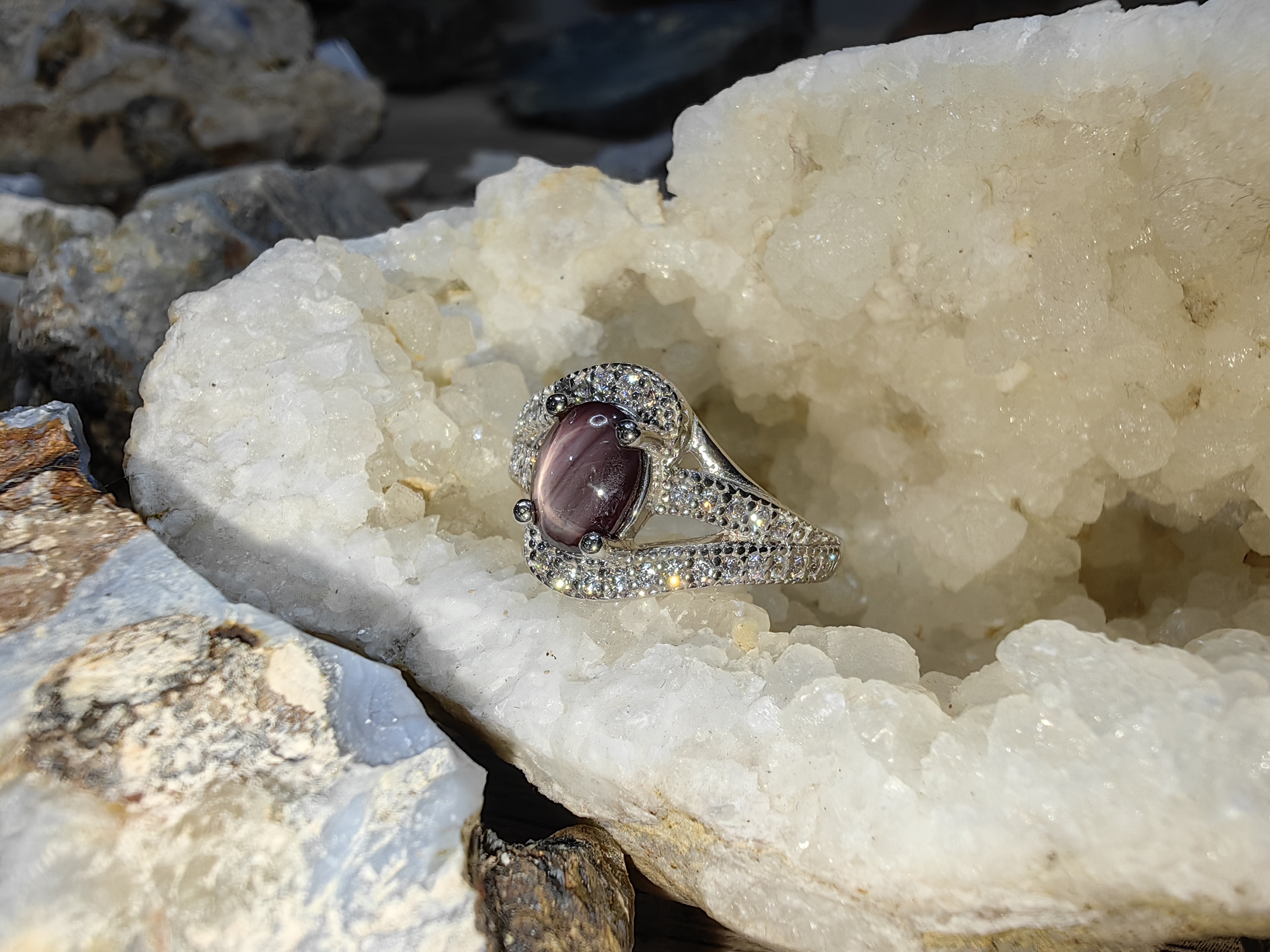 Star Ruby Swiss Diamond Ring