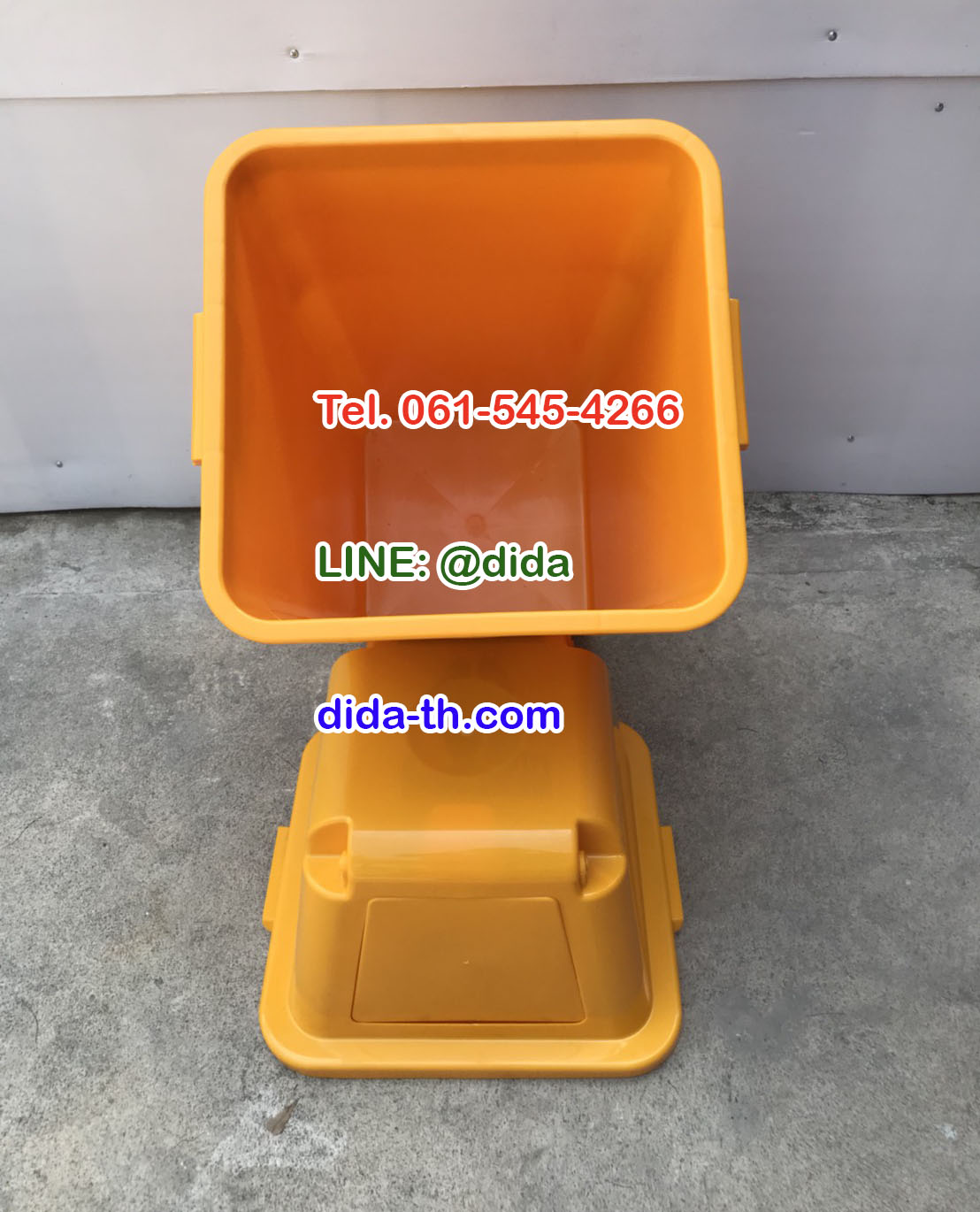 ถังขยะทรงเหลี่ยม 120 ลิตร พร้อมฝาครอบทรงสูง