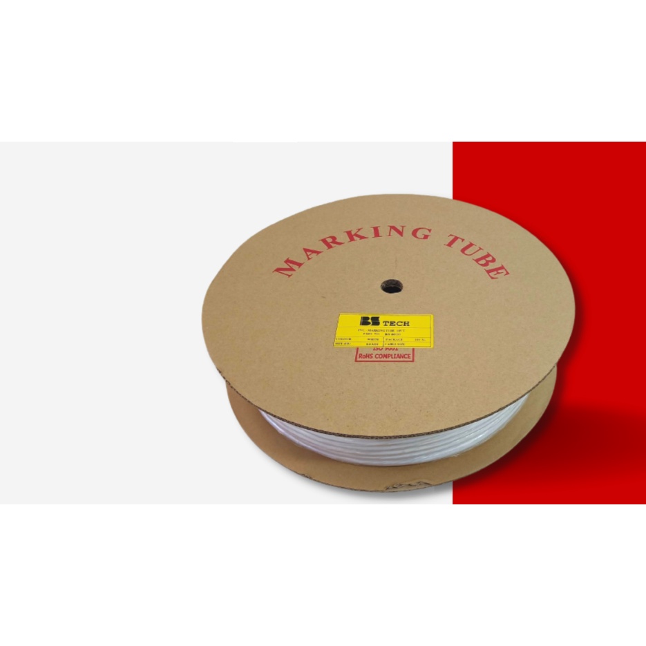 ตัดแบ่ง10เมตร ปลอกสายไฟ PVC Marking Tube ใช้กับเครื่องพิมพ์ปลอกสายไฟได้ทุกยี่ห้อ PVC Marking Tube แบรน์BSTech