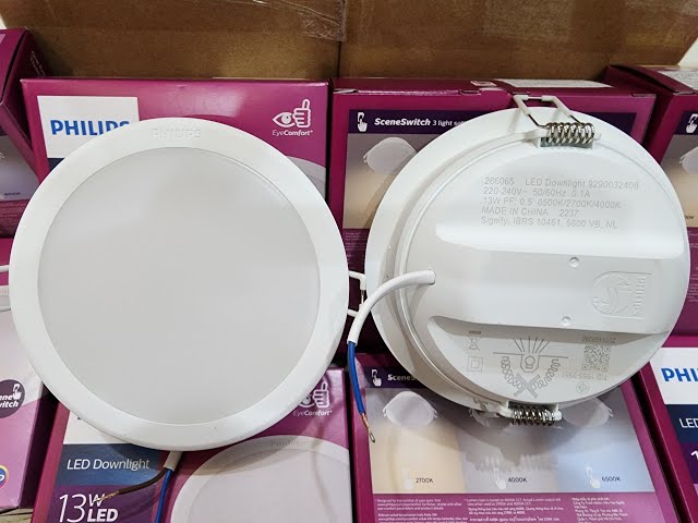 PHILIPS (สลับ3สี) โคมไฟดาวน์ไลท์ LED 5w 9w 13w 17w Downlight รุ่น Meson SSW 3 Color 3แสงในโคมเดียว โคมฝั่งฝ้า