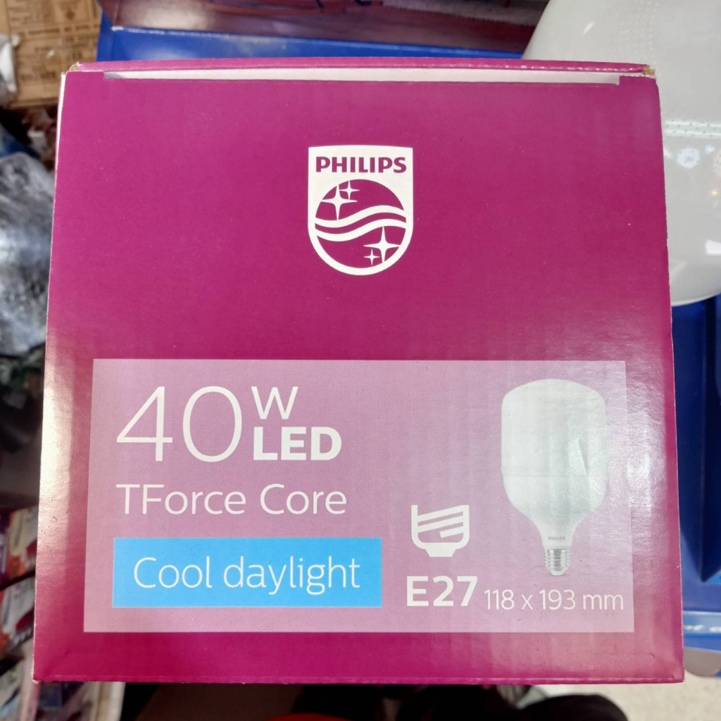 Philips หลอดไฟ แอลอีดี 40W LED LED E27 แสงขาว ทรูฟอร์ช 40วัตต์ 6500K TrueForce Highbay LED 1หลอด