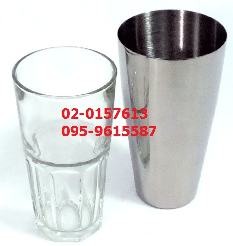 กระบอกเชคเกอร์ บอสตัน การโรงแรม แก้วสเตนเลส คอกเทล ทรงสูง 081-9238924