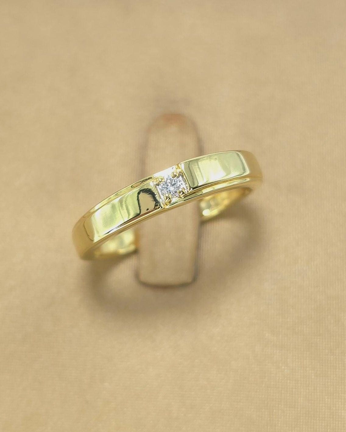 🚫ปิดการขาย(SoIdOut)🚫แหวนทองคำ 18K แบรนด์ Aurora เพชรเกสร 4 ตัง 1 เม็ด น้ำ 97-98 ความสะอาด vvs ไซส์ 55 น้ำหนัก 2.91 กรัม ราคา 6,800.-(Net)