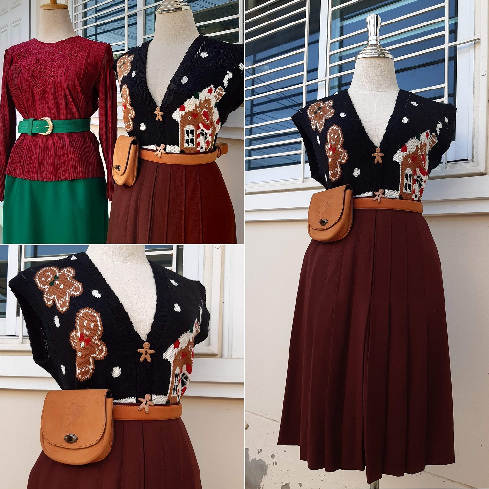 กระโปรงพลีทสีน้ำตาล แบรนด์ Chloe'