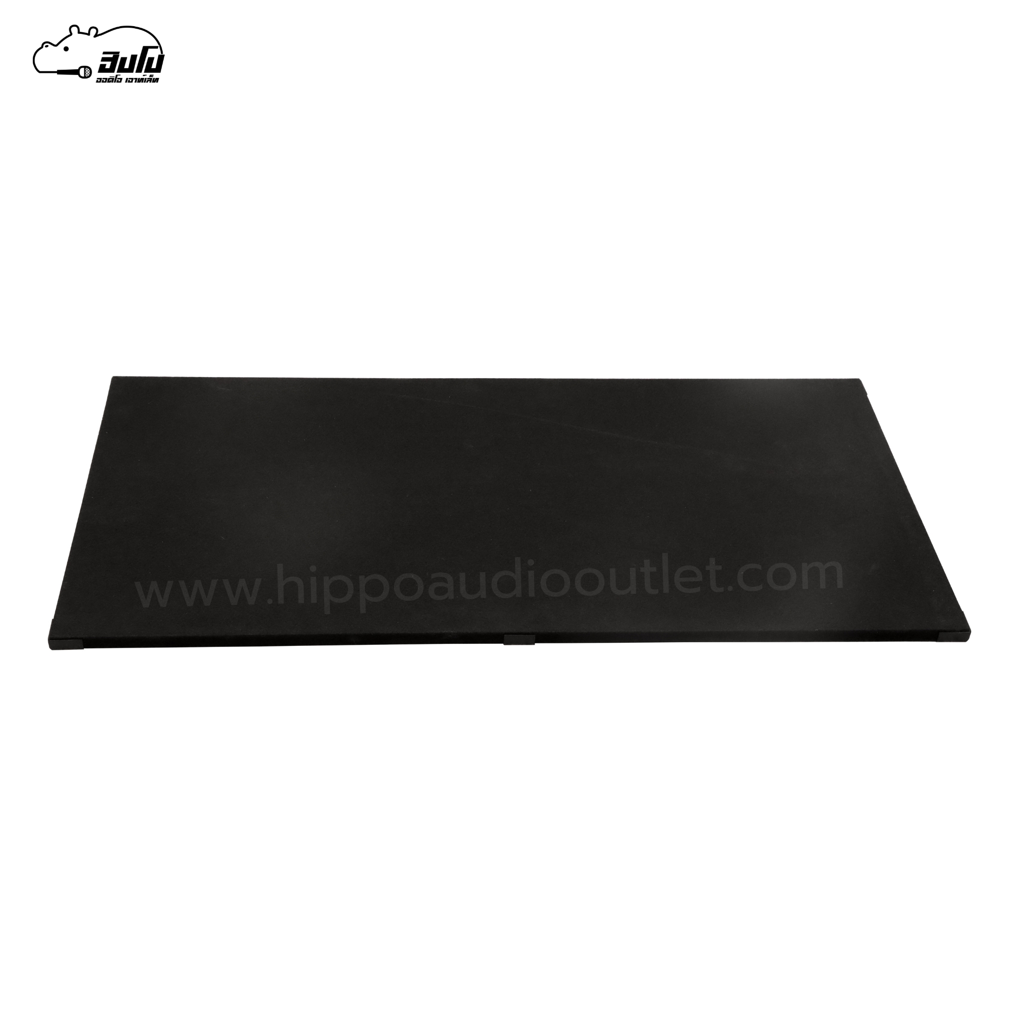 โต๊ะวางเครื่อง 60X120X60สีดำTOP มีขอบ/ตีนขาว ขาสแตนเลส กลม (I24.1)