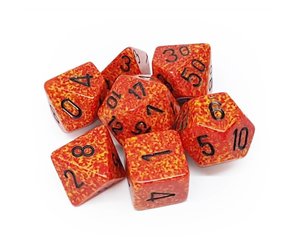 [ลูกเต๋า] Chessex: Fire Poly 7-dice Cube
