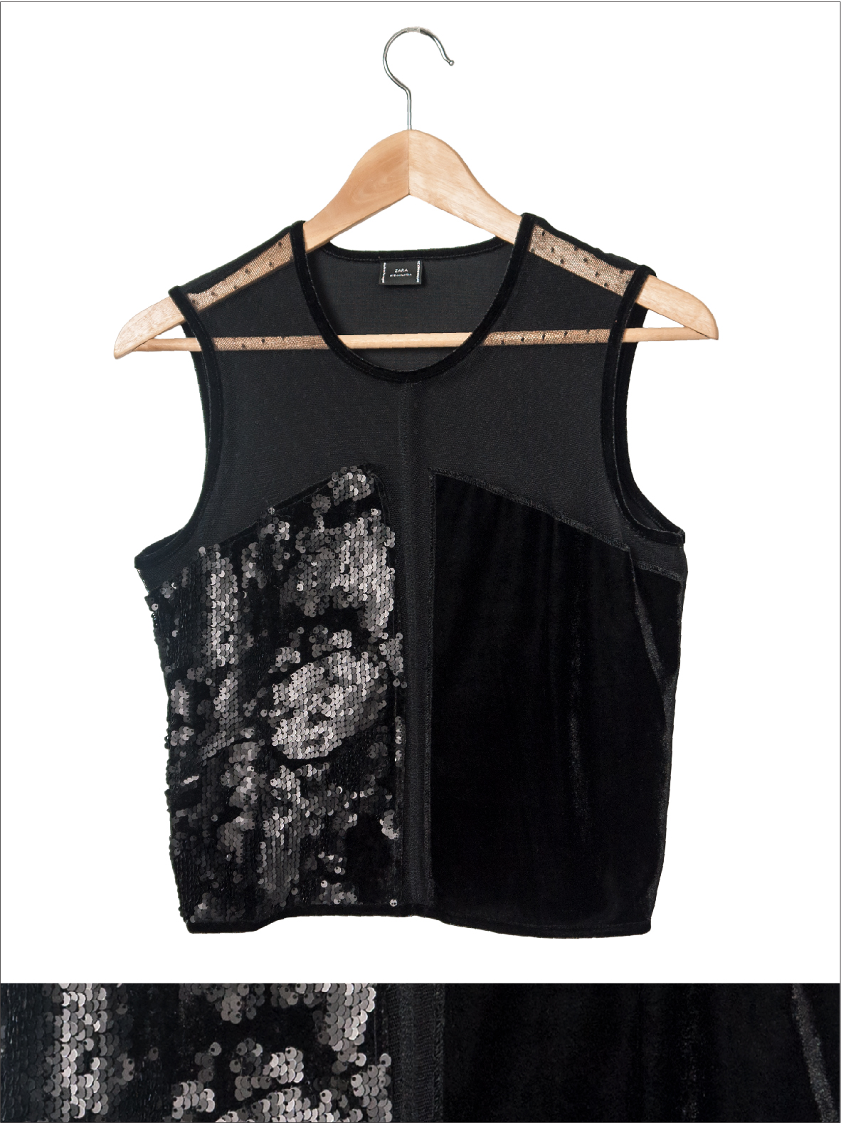 G 150011 เสื้อแฟชั่น (แขนกุด) ZARA ราคาเช่า 90 บาท ต่อ 1 วัน