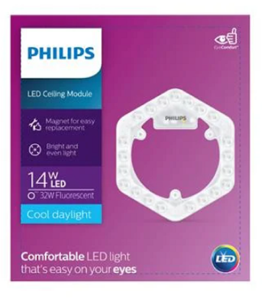 Philips แผงไฟโมดูล โคมเพดานกลม LED Ceiling Module Circle 14W 20W Daylight WARMWHITE แผงโคมซาลาเปาLED
