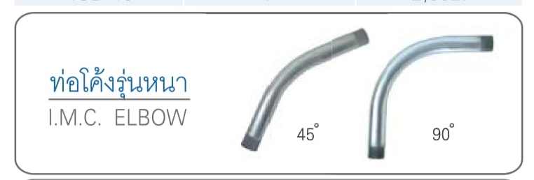 ท่อโค้งรุ่นหนา 45° I.M.C. ELBOW