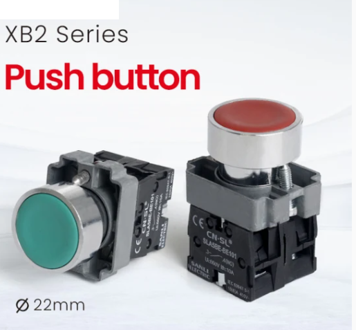 สวิตช์ปุ่มกด สวิตช์ปุ่มกด สีเขียว สีแดง NO NC รุ่น 22-25มิล ฐานเหล็ก Push Button switch ใช้งานหนัก ฐานเหล็ก เปิดบิลvatได้