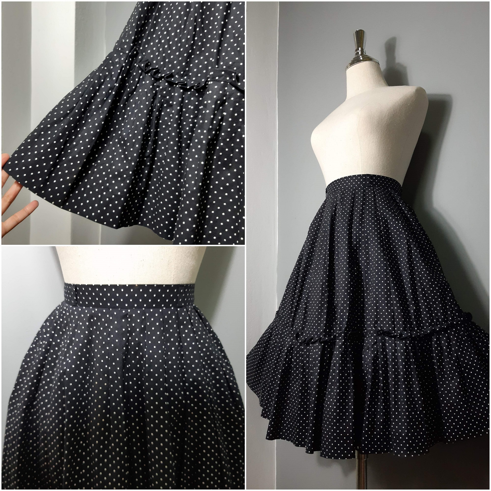 กระโปรงสีดำลายจุด งานญี่ปุ่น