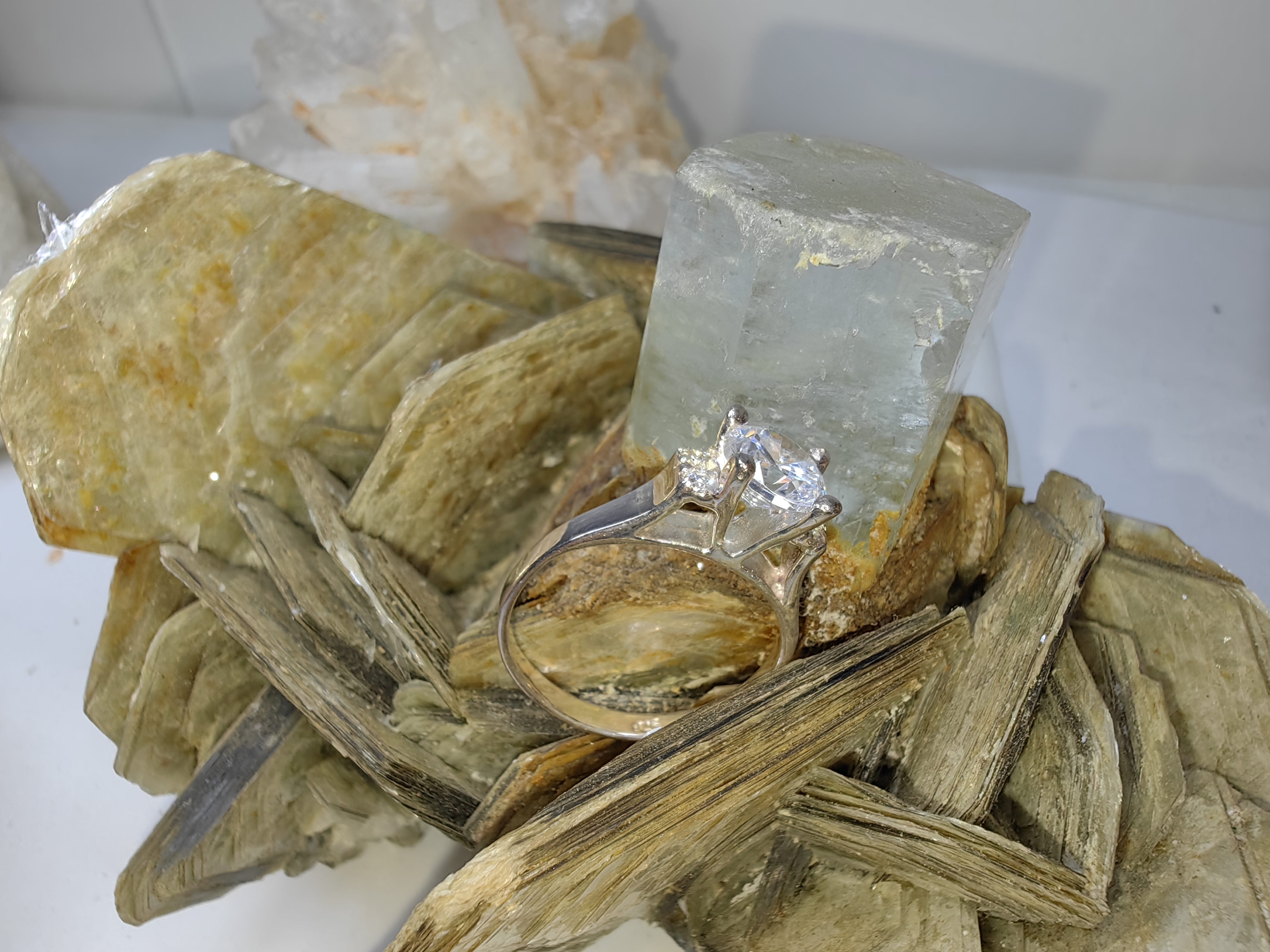 แหวนเพชร CZ เงินแท้ 92.5% Cubic Zirconia 925 Sterling Silver Ring Size 49.5