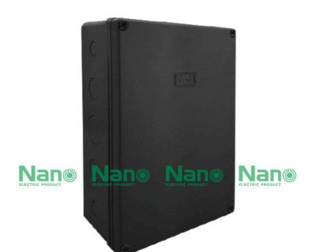 NANO บ๊อกกันน้ำ PVC 8x12 นิ้ว ดำ กล่องกันน้ำพลาสติก กล่องพลาสติกอุปกรณ์ไฟฟ้า สีดำ รุ่น NANO-207B