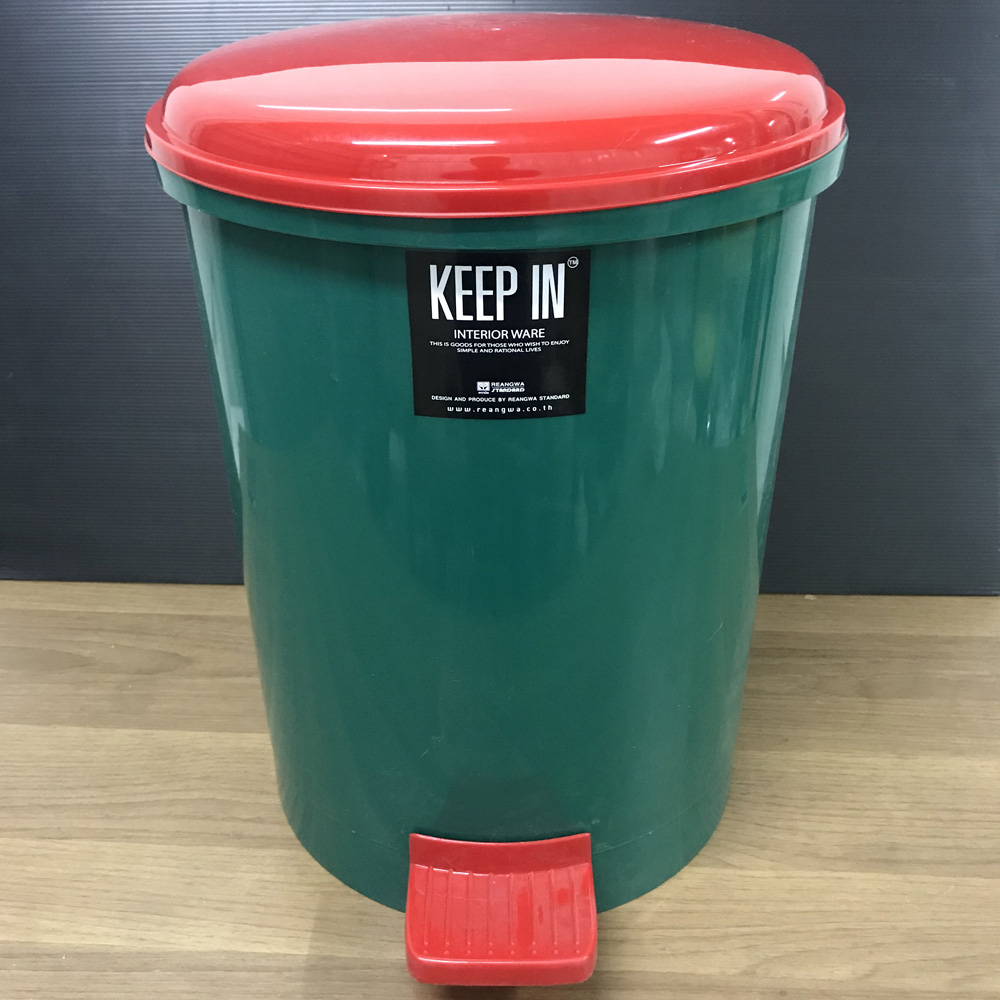 ถังขยะเท้าเหยียบ ทรงกลม 18 ลิตร