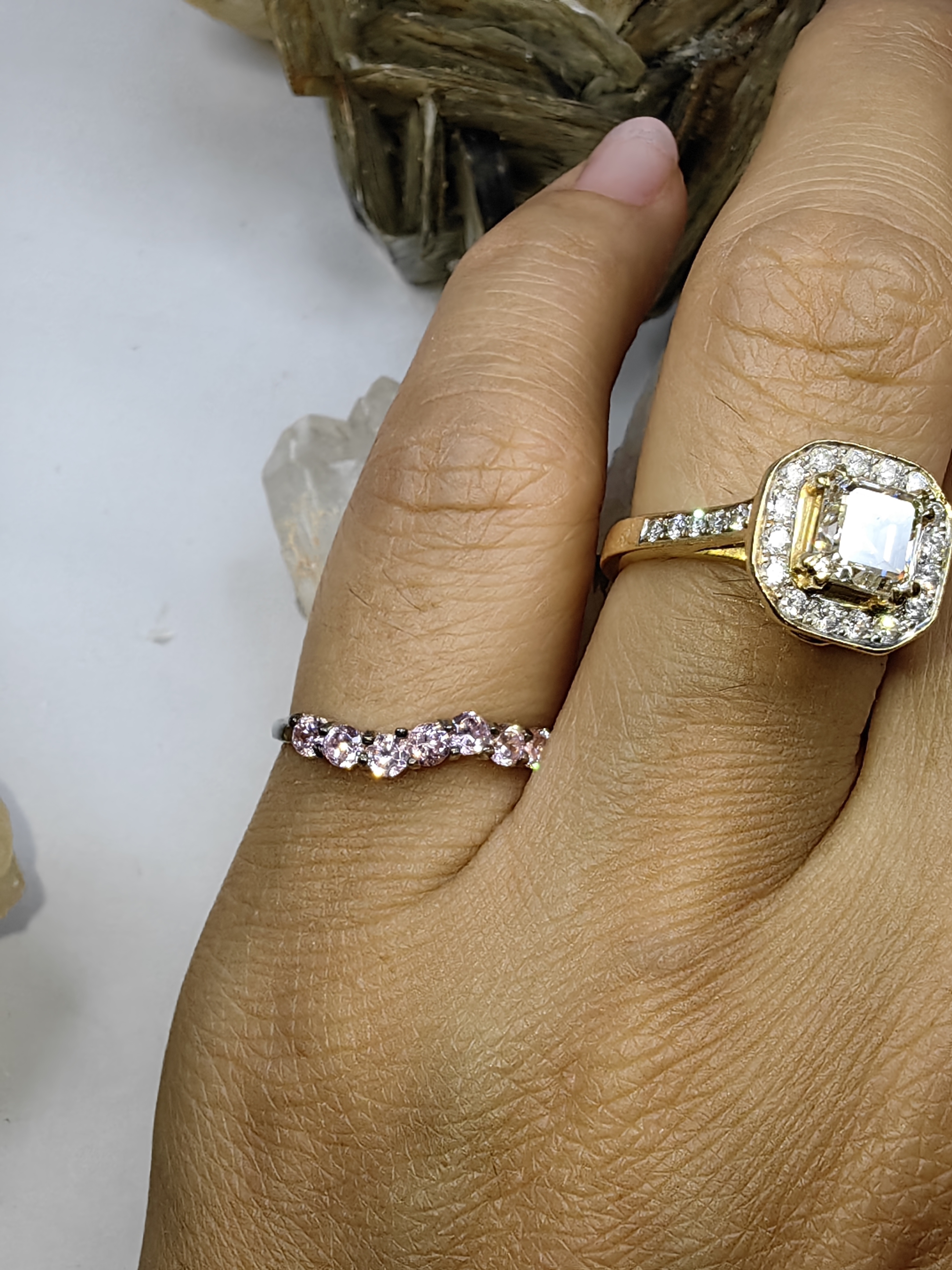แซฟไฟร์สีชมพู เงินแท้ 92.5% Pink Sapphire 925 Sterling Silver Ring