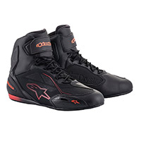 ALPINESTARS FASTER-3 DRYSTAR SHOES สี BLACK RED FLUO