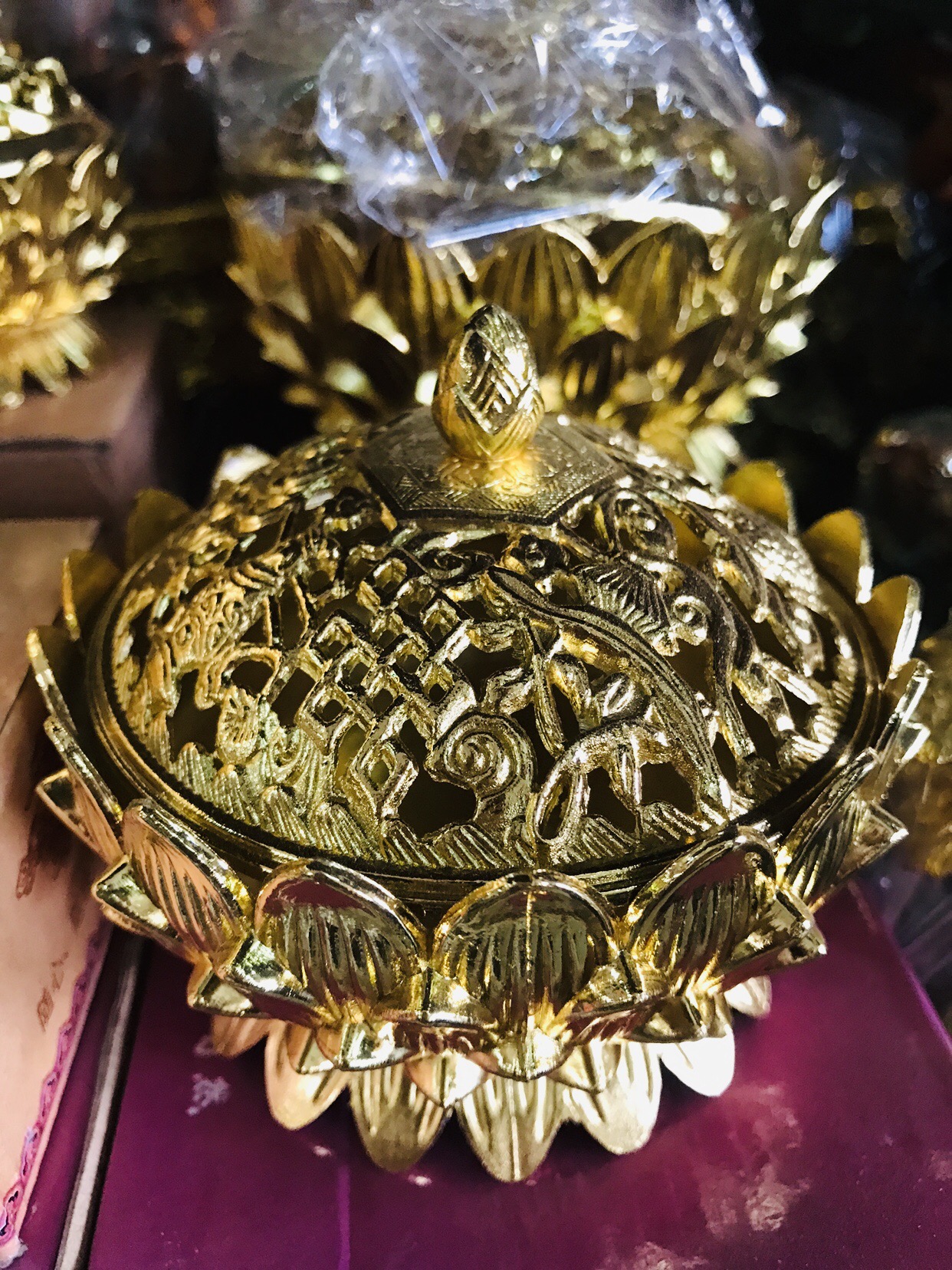 กระถางกำยานทอง4"