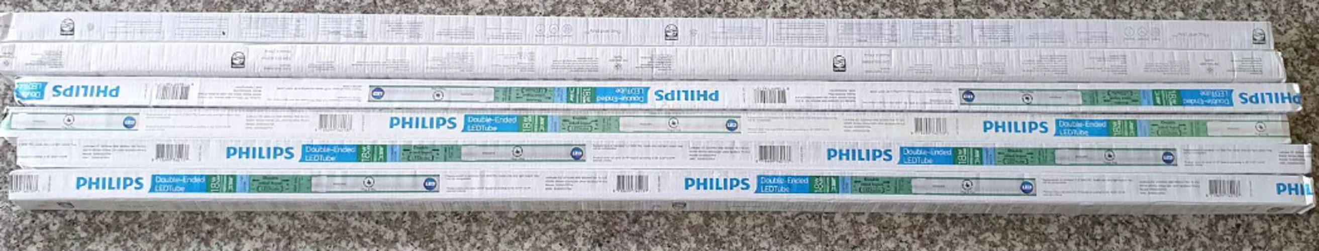(ชุด 5 หลอด) PHILIPS หลอดนีออน LED 18W รุ่น Double Ended แสงขาว ยาว 120 cm ฟิลลิป นีออน LED ไฟเข้า2ข้าง สินค้ารวมภาษีแล้ว