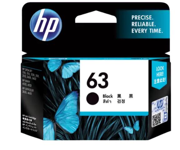 ตลับหมึกพิมพ์ Inkjet ยี่ห้อ HP รุ่น HP63 BLACK