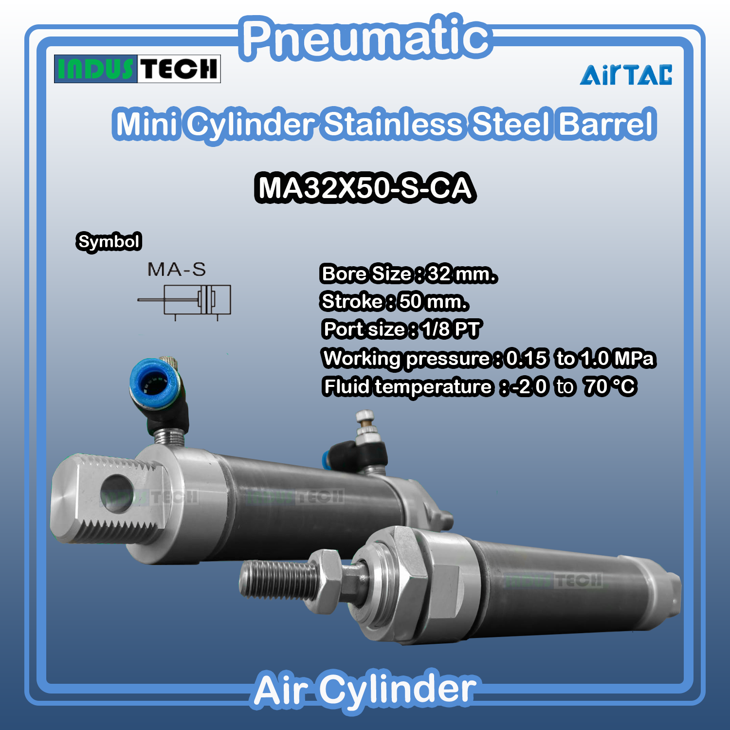Airtac Mini Stainless steel cylinder กระบอกลมสแตนเลส รุ่น MA32X50-S-CA