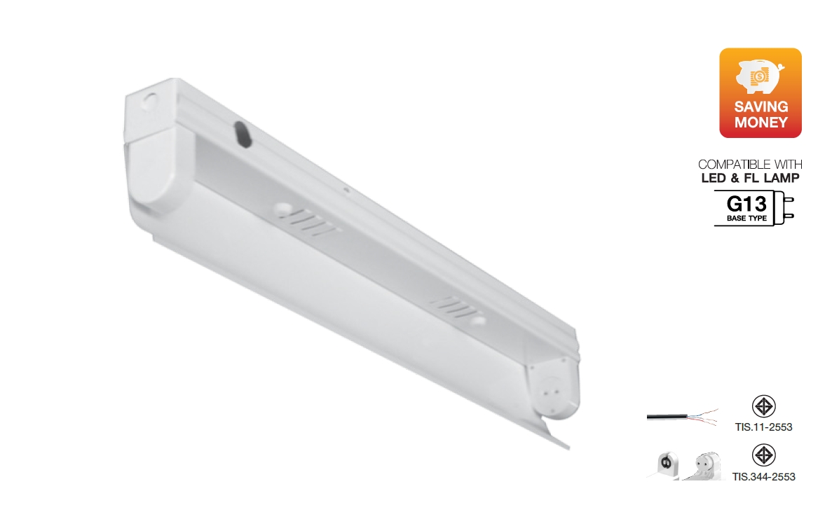 โคมปีกกันฝน โคมบังฝนครึ่งซีก โคมกันน้ำ ติดตั้งภายนอก หลอดสั้น หลอดยาว