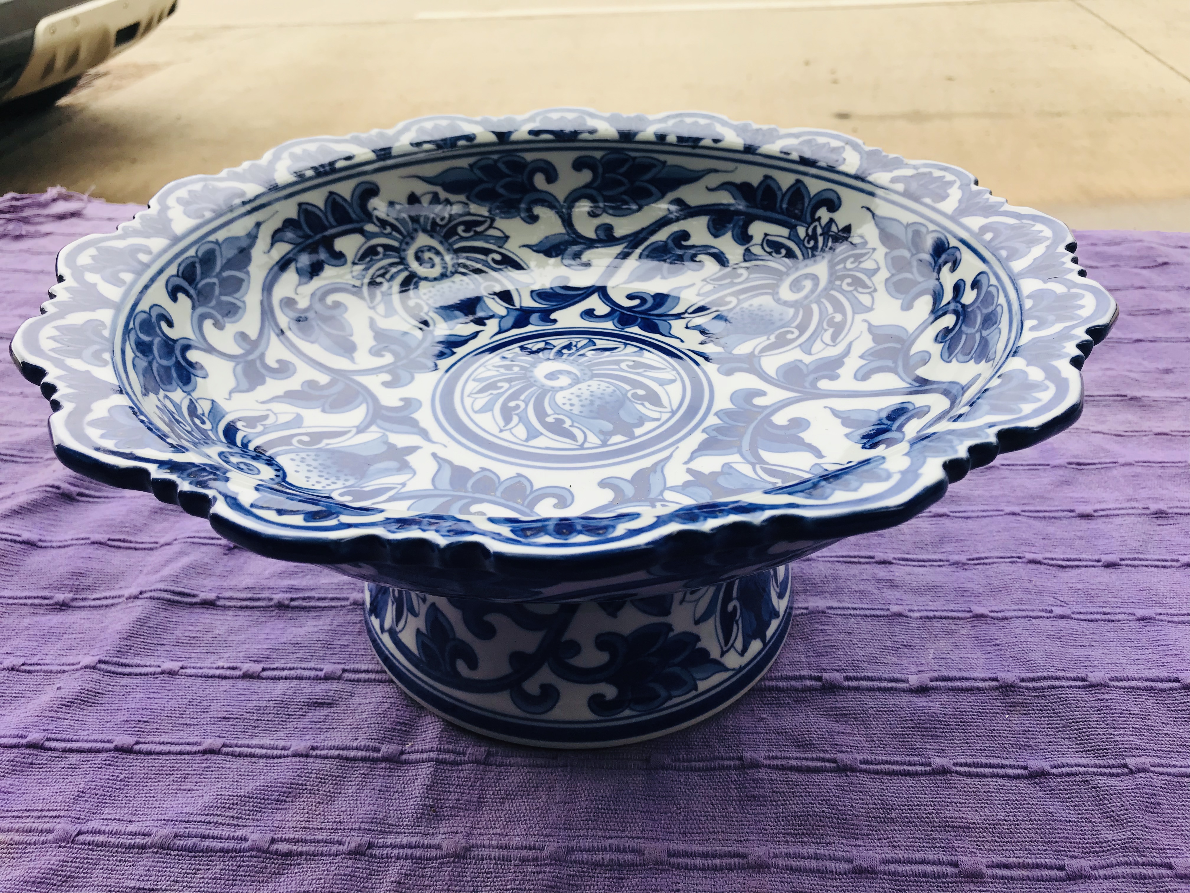 พานลายไทยคราม12"