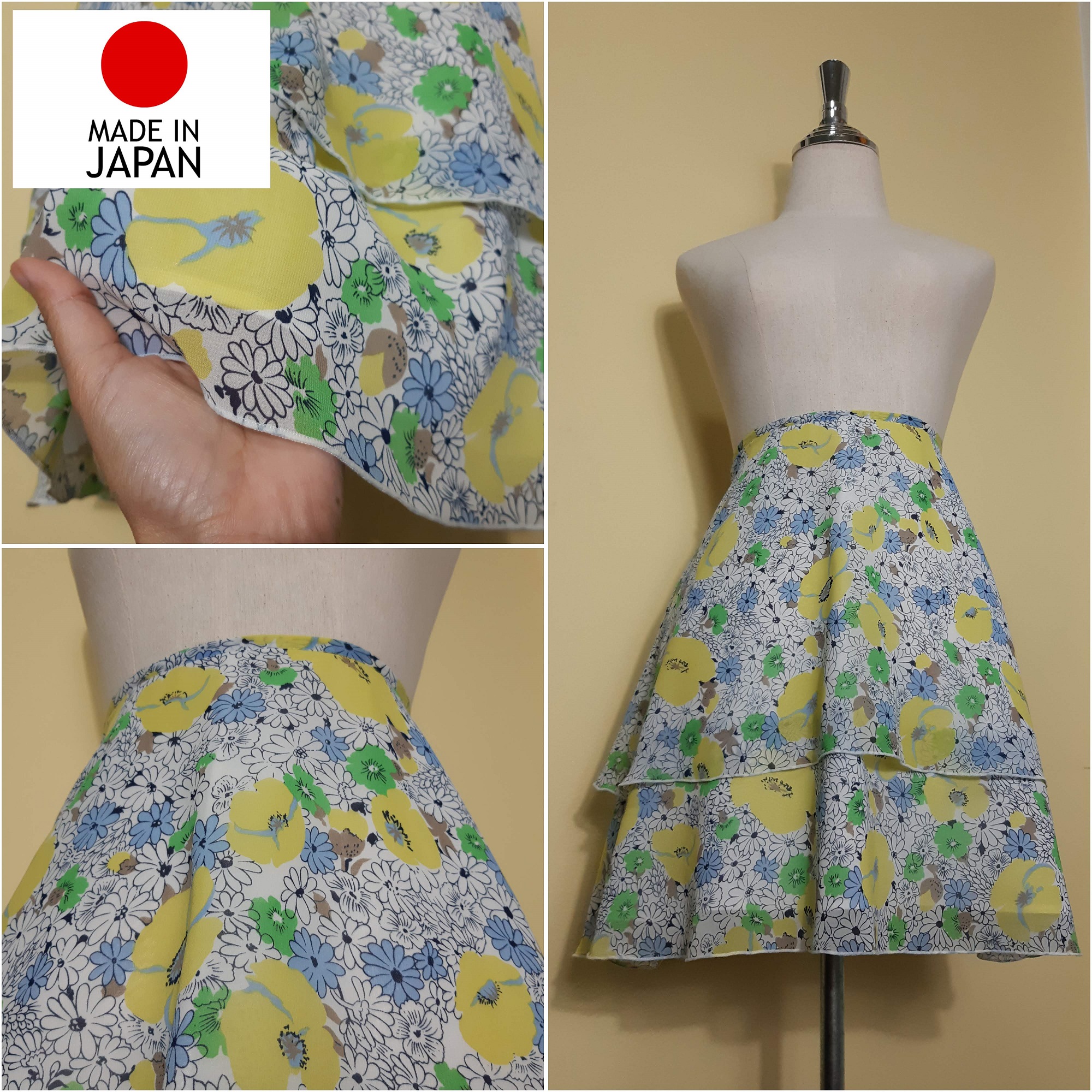 กระโปรงญี่ปุ่นลายดอกไม้