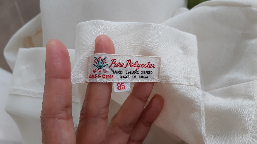 เสื้อขาววินเทจ งานปักมือโบราณ