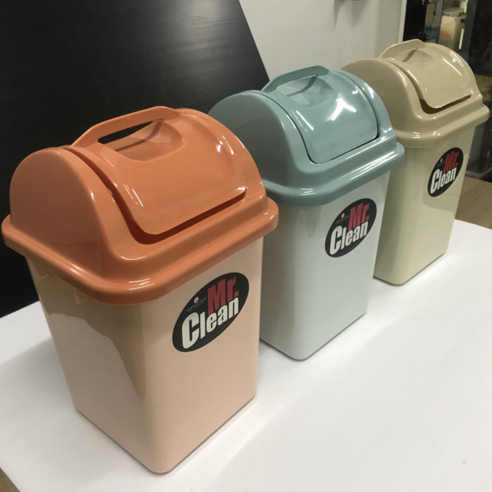 ถังขยะทรงเหลี่ยม ฝาแกว่ง 6 ลิตร