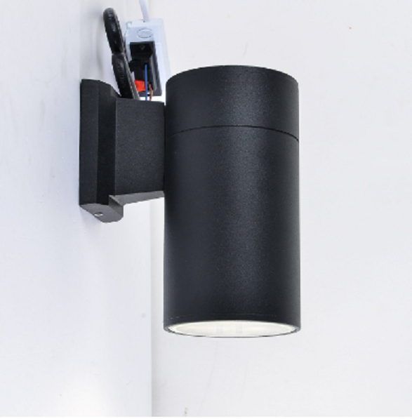 โคมไฟทรงกระบอกกลม ผนังส่องทางเดียว E27 รุ่น BIG GUN ผนังกระบอก ดำ โคมไฟภายนอก ติดผนัง