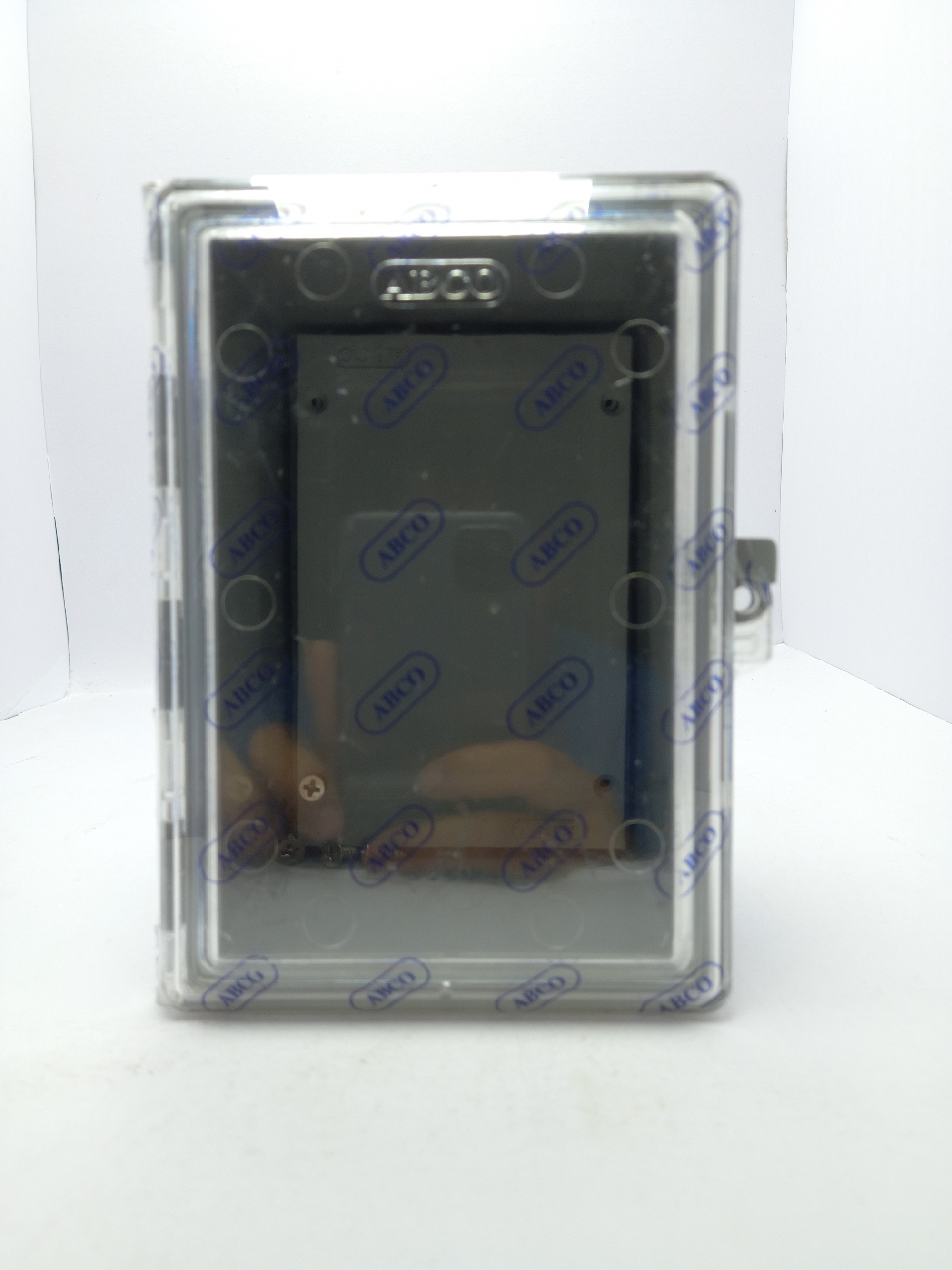 ตู้พลาสติกกันน้ำ ตู้กันฝน รุ่น ฝาใส ขนาด 4x6x4 นิ้ว สีเทา รุ่น AB406