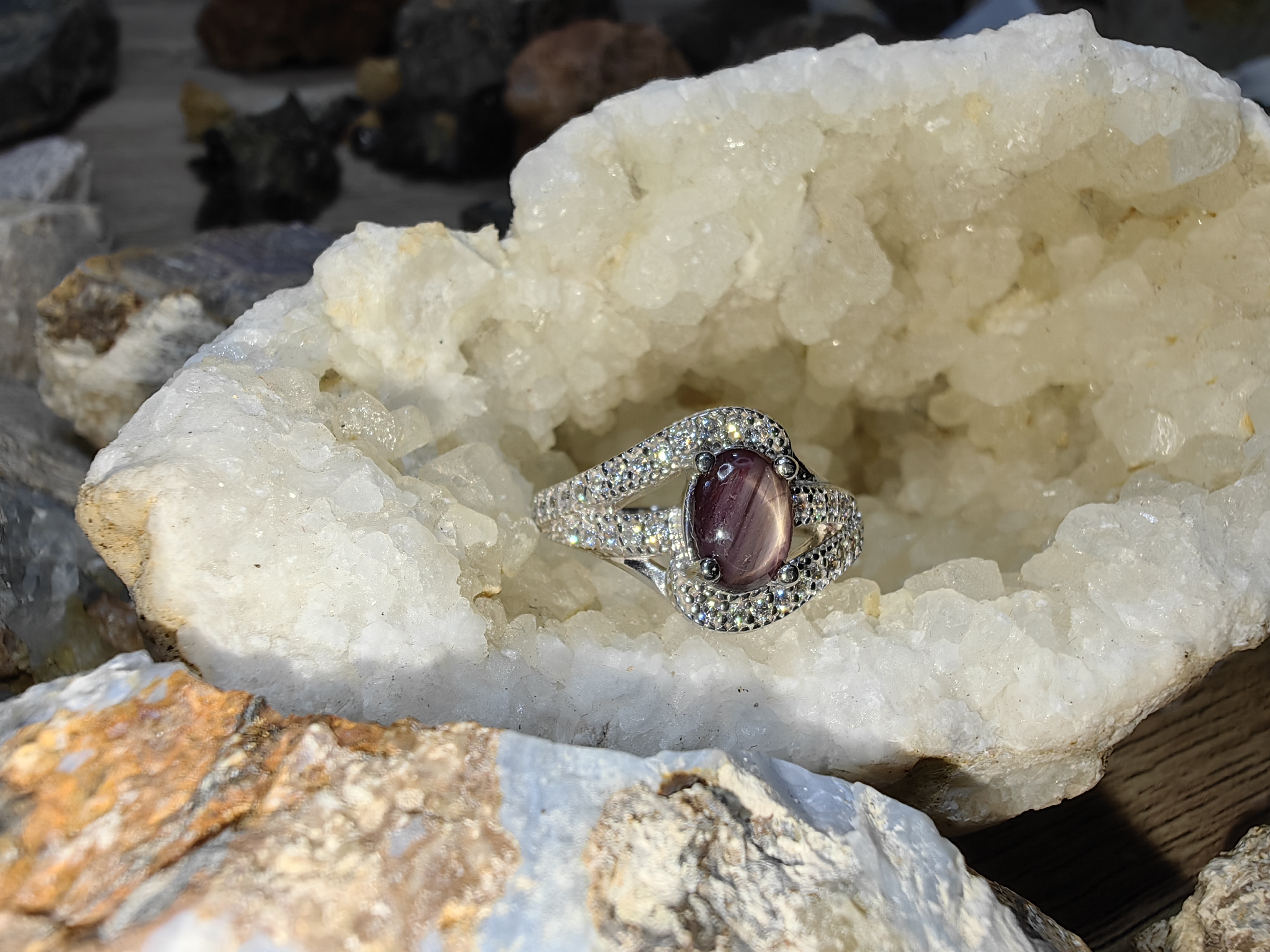 Star Ruby Swiss Diamond Ring