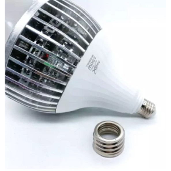 NeoX หลอดไฟ ไฮวัตต์ Bulb High Power 150W แสงขาว Daylight E27 แถมตัวแปลงขั้ว E40 หลอดไฟ บอดิ้เงิน มีระบายอากาศ