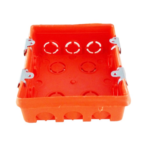 บล็อกฝัง บ๊อกฝั่งปลั้ก สีส้ม สีดำ ขนาด 2x4x1.2 บล็อกพลาสติก PVC บ๊อกไฟแบบฝั่ง บล๊อคหน้ากากไฟ