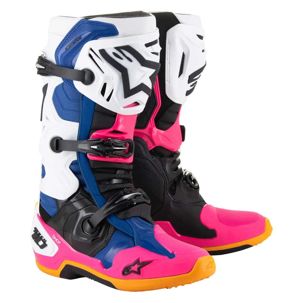 Alpinestars TECH 10 (WHITE DARK BLUE PINK FLUO) LIMITED EDITION