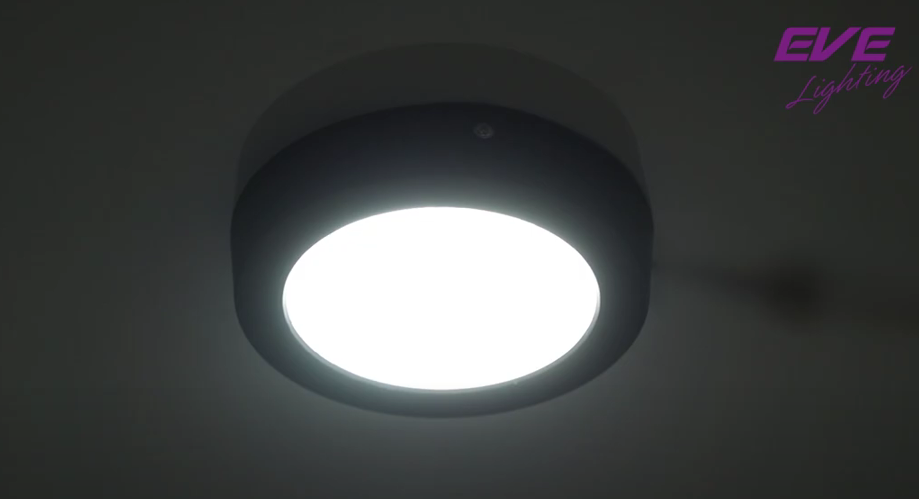 Eve โคมไฟติดลอย ดาวน์ไลท์ติดลอย กลม 6 นิ้วรุ่น Rass 15W แสงขาว แสงส้ม LED EVE LIGHTING ขอบดำ A1