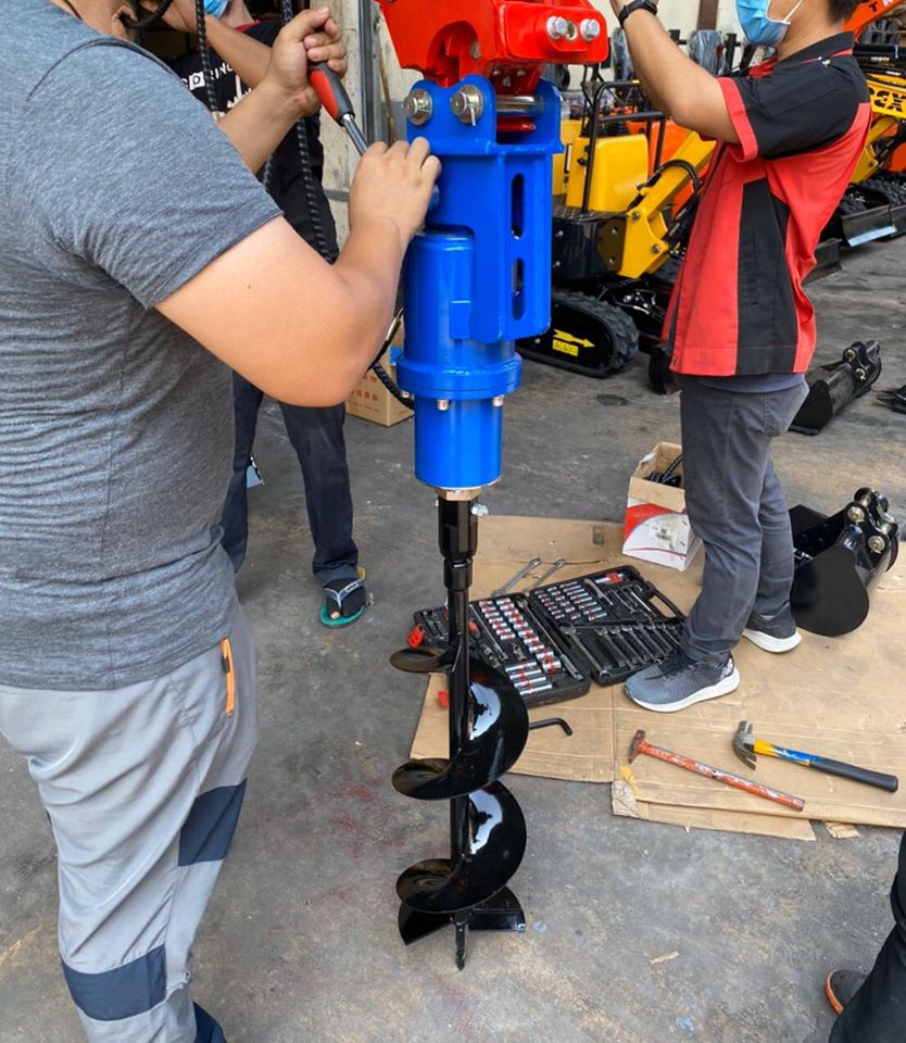 อุปกรณ์เสริมรถขุดเล็ก>>หัวแย็ก>>หัวเจาะ>>บุ้งกี่