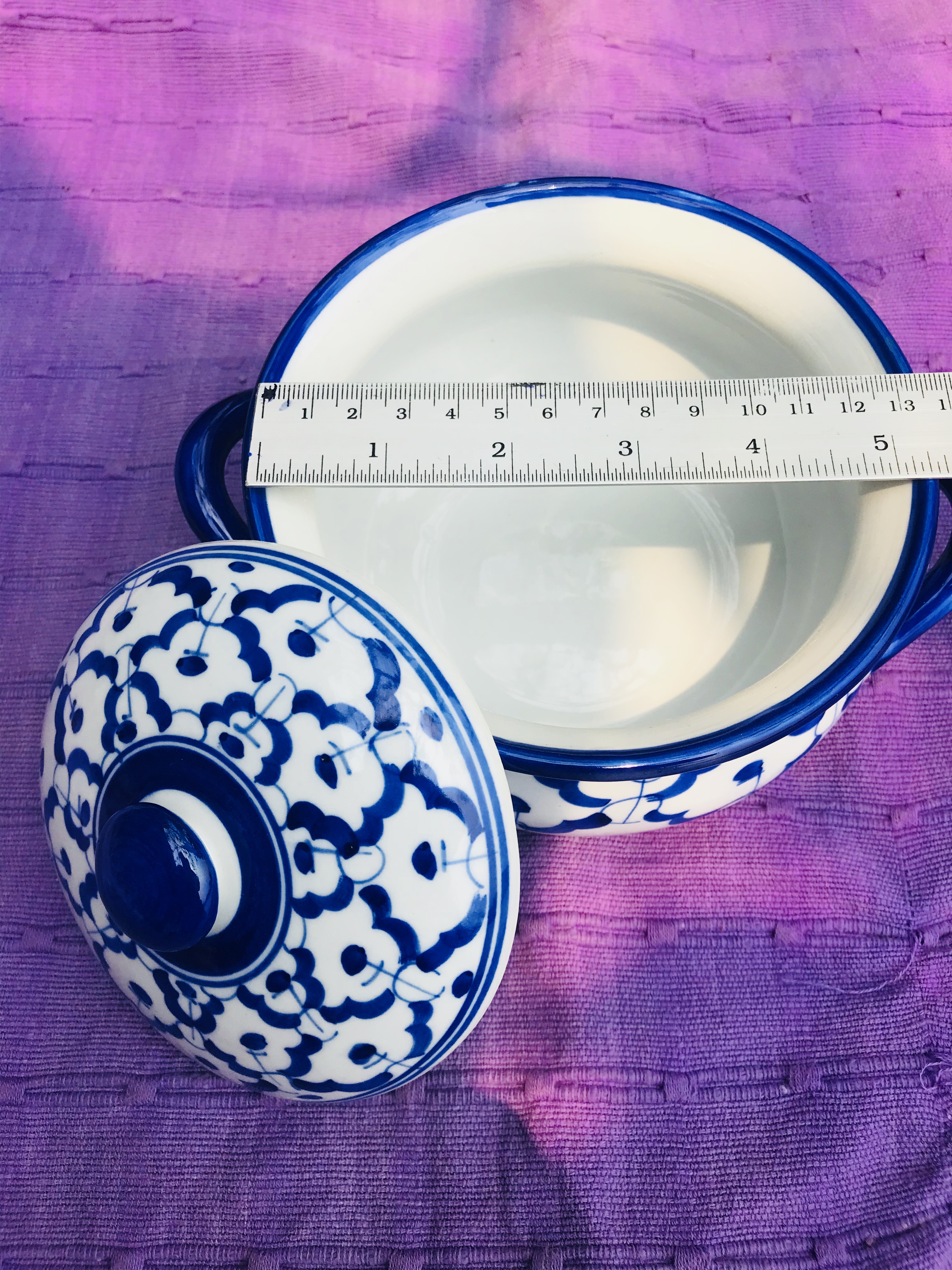 หม้อแป้น2หูลายไทย5"