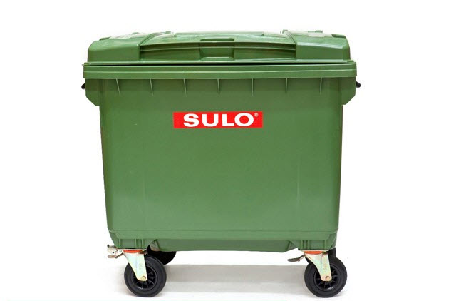 ถังขยะเทศบาล พร้อมล้อเข็น 660 ลิตรฝาเรียบ (สีเขียว)