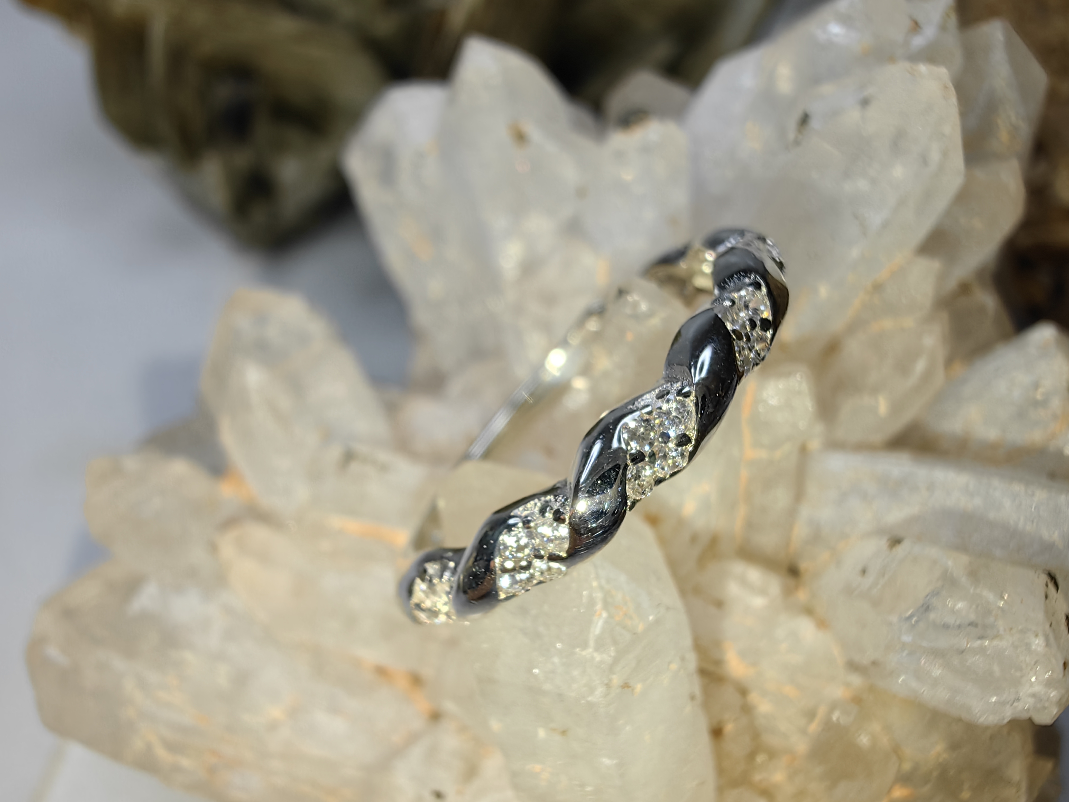 แหวนเพชร CZ เงินแท้ 92.5% Cubic Zirconia 925 Sterling Silver Ring Size 49