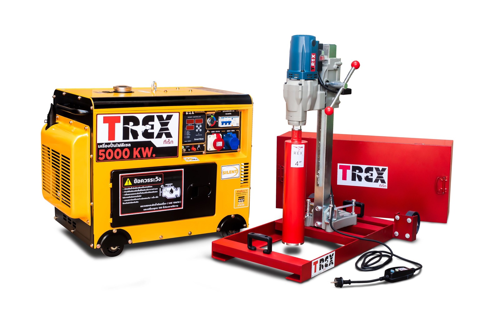 ชุดคอริ่งถนน T-REX พร้อมเครื่องปั่นไฟดีเซล 5kW รุ่นเก็บเสียง G5kW-S