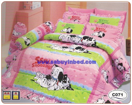 ผ้าปูที่นอน ชุดเครื่องนอน ซาติน 102 Dalmatians C071 (ลายใหม่)